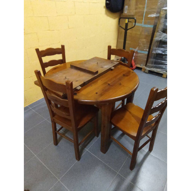 MESA EXT.100X105-145 + 4 SILLAS