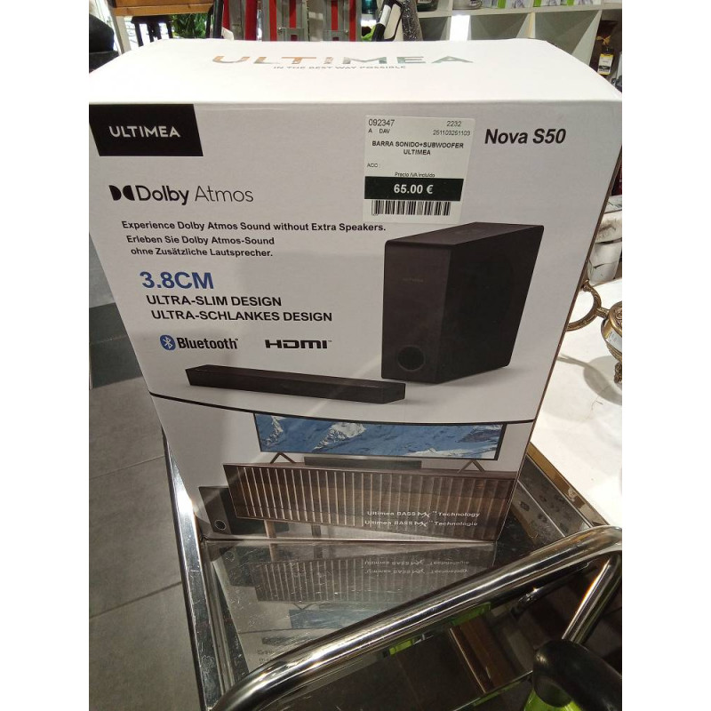 BARRA SONIDO+SUBWOOFER ULTIMEA