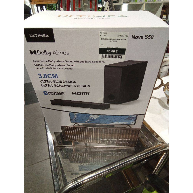 BARRA SONIDO+SUBWOOFER ULTIMEA