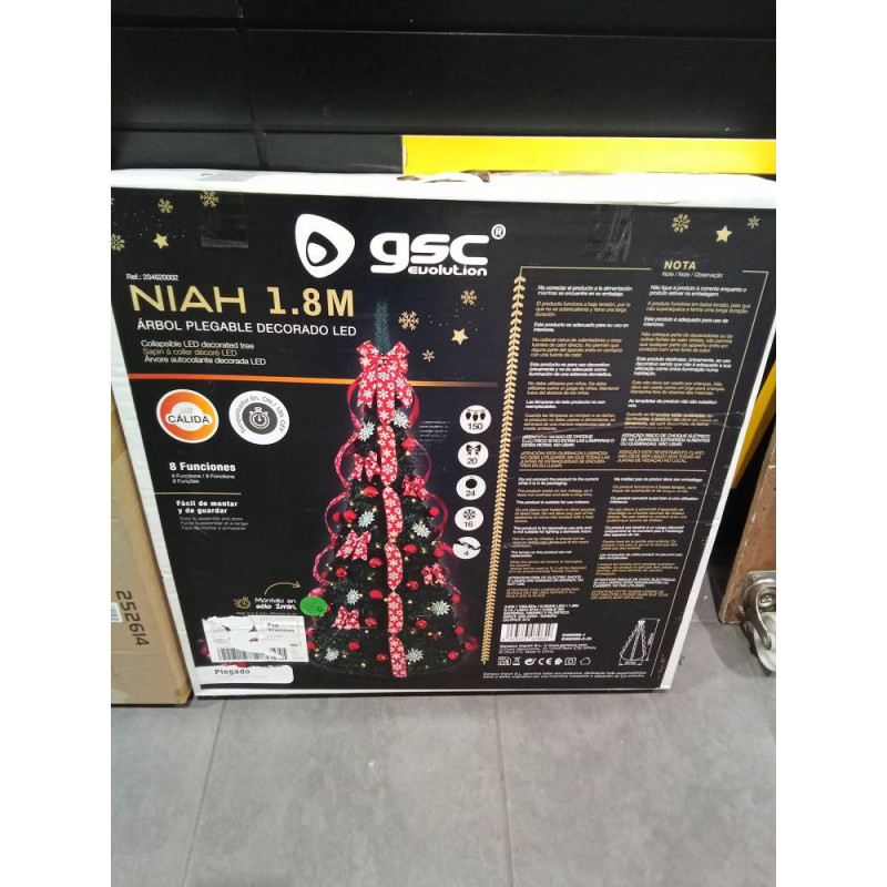 ARBOL DE NAVIDAD PLEGABLE DECORADO LED