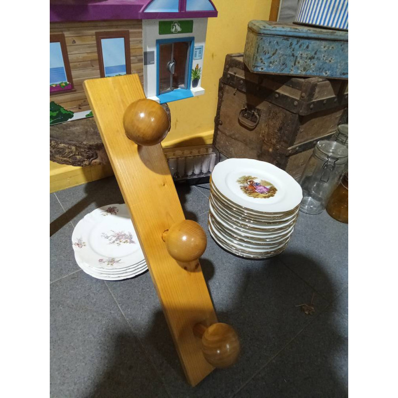 PERCHERO DE MADERA 3 BOLAS
