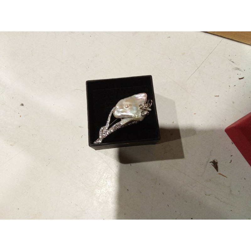 BROCHE PLATA Y PERLA