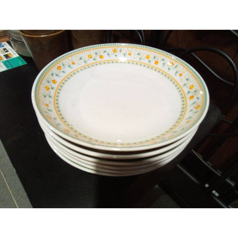 LOTE 6 PLATOS FLORES AMARILLAS 