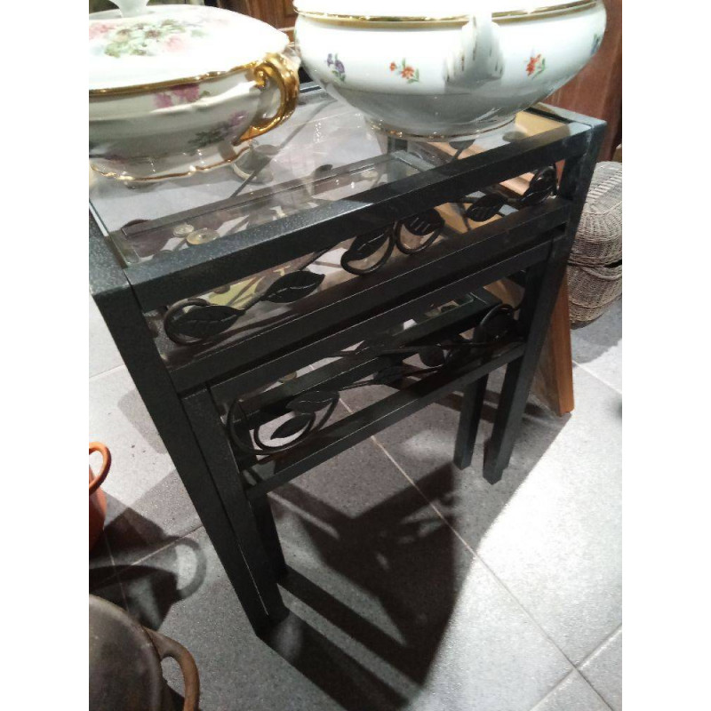 LOTE 3 MESAS NIDO METAL