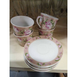 JUEGO 4 POCILLOS CON PLATO