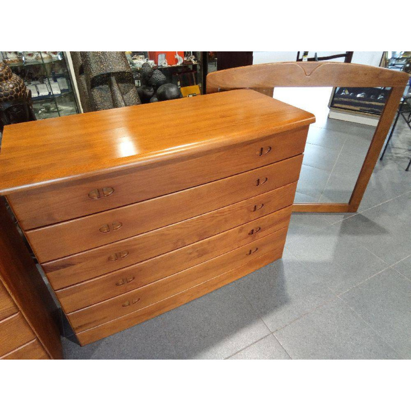 COMODA MADERA 5 CAJ.+ESPEJO