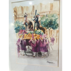 ACUARELA PROCESIÓN SEMANA SANTA