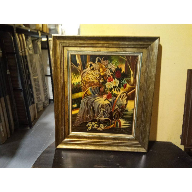 CUADRO CARRO Y FLORES