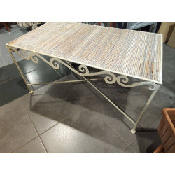 MESA CENTRO METAL CREMA