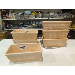 JARDINERA BARRO ROSA  37 CM