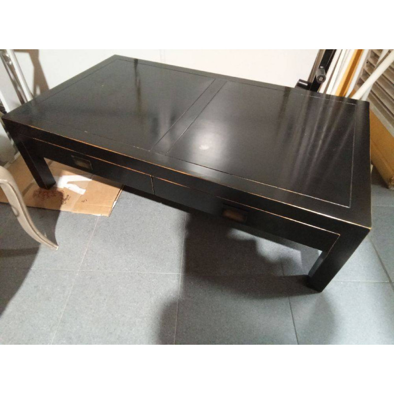 MESA COLONIAL NEGRA 4 CAJ. 140X80CM