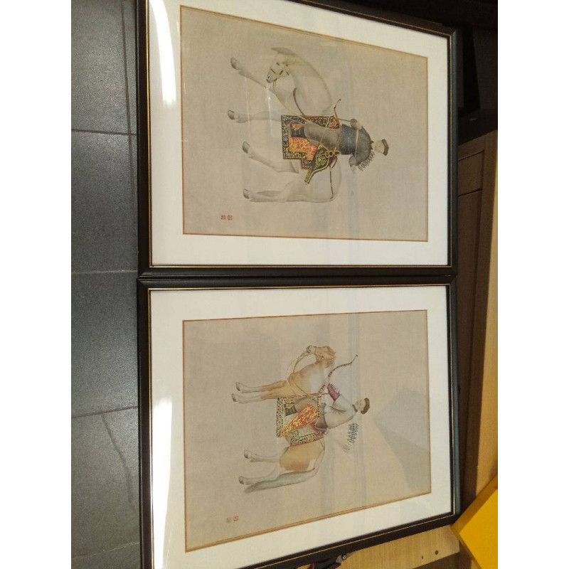 CUADRO ANTIGUO ARQUERO CHINO