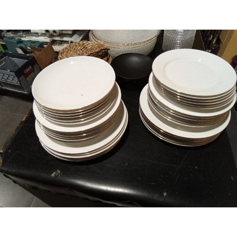 VAJILLA FILO ORO ZARA HOME 6 LLANOS 6 POSTRE 6 SOPEROS