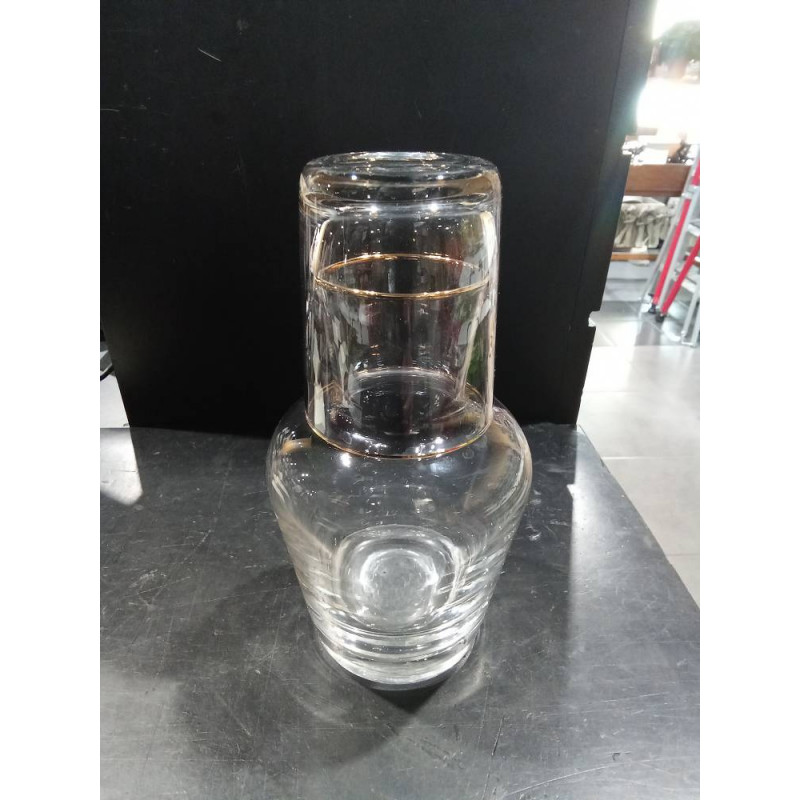 JARRA CON VASO FILO ORO