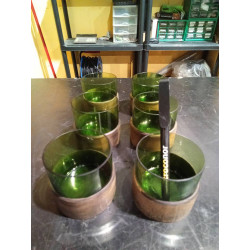 6 VASOS VERDES DE BODEGA...