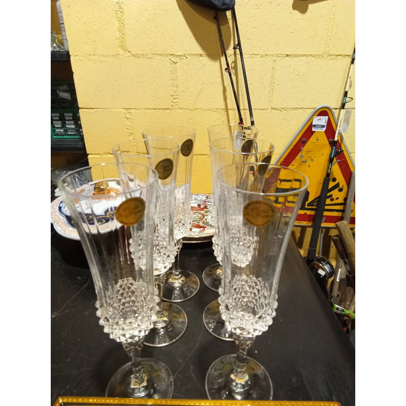 6 COPAS CAVA CRISTAL D\'ARQUES