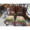 4 SILLAS CAOBA ANTIGUAS CHIPPENDALE 