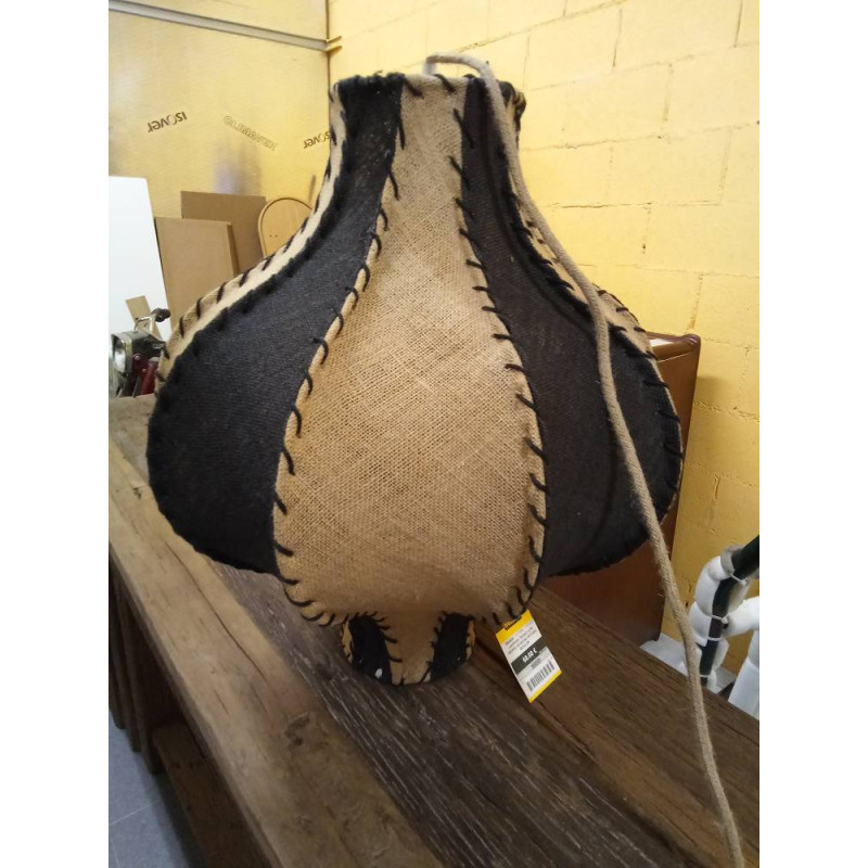 LAMPARA TECHO YUTE HIERRO 50X50X54 NATURAL BICOLOR