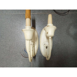 PAREJA APLIQUES ANTIGUOS BEIGE