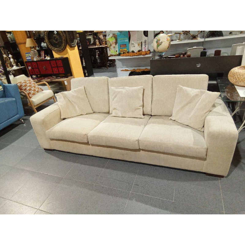 SOFA 3 PLAZAS CRUDO + 3 COJINES