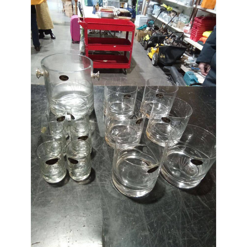 JGO VASOS COCTELERA CRISTAL TALLADO