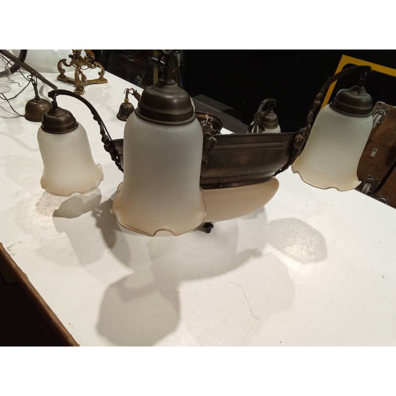 LÁMPARA TECHO 5 TULIPAS  Y CENTRAL