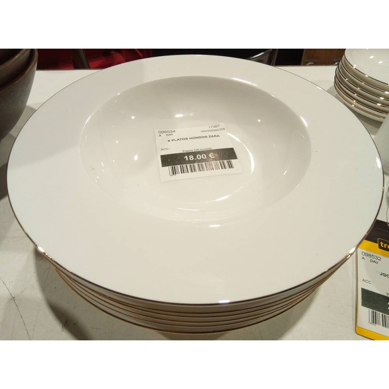 6 PLATOS HONDOS ZARA
