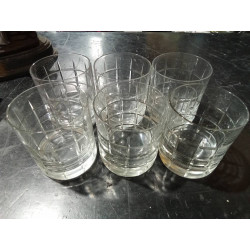 6 VASOS CRISTAL TALLADO