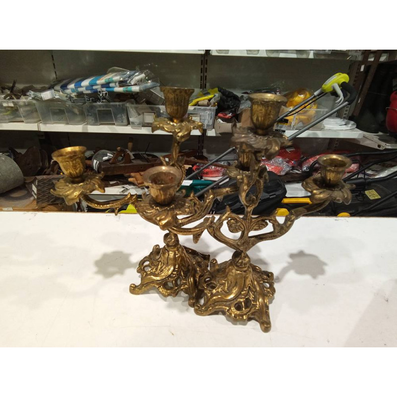 PAREJA CANDELABROS BRONCE