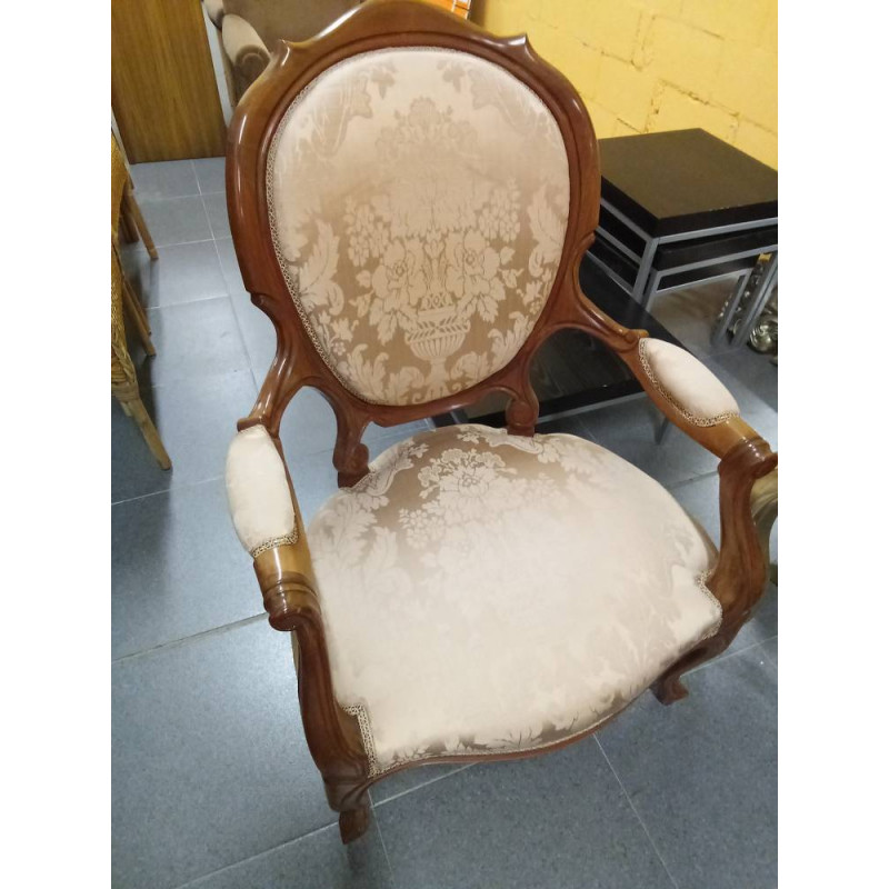 SILLÓN CLÁSICO MADERA TAPIZADO 