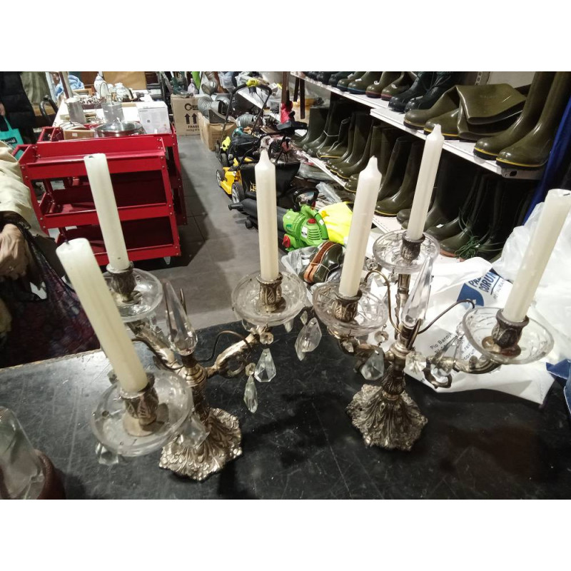 PAREJA CANDELABROS ANTIGUOS