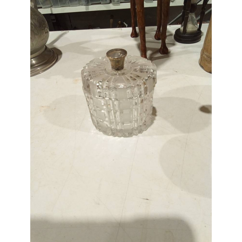 TARRO CRISTAL TALLADO Y PLATA