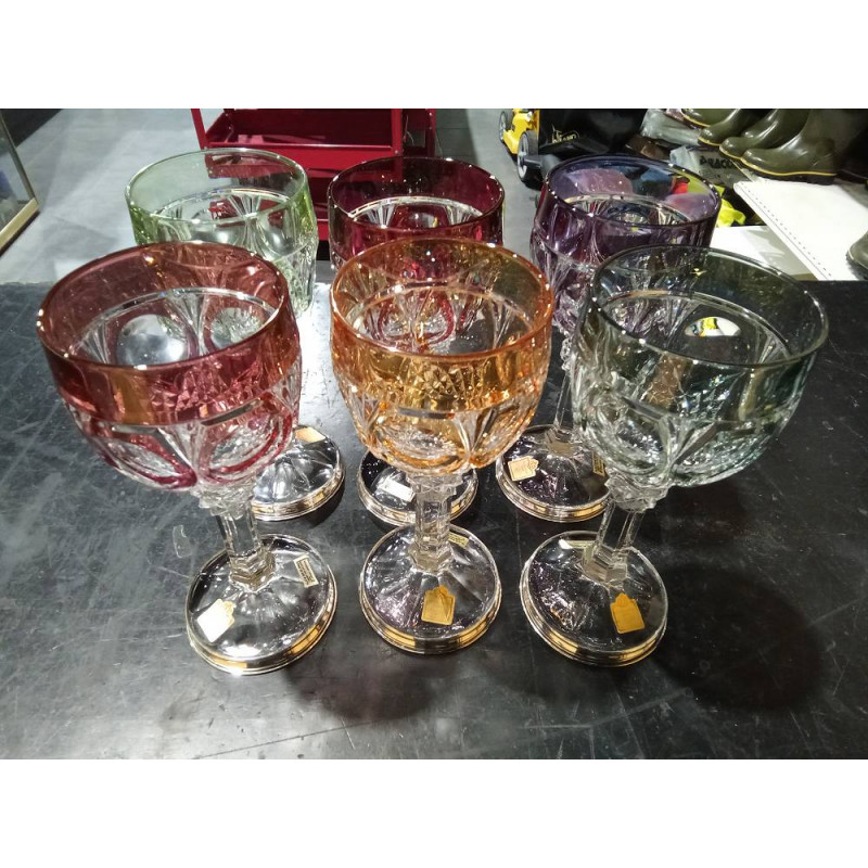 6 COPAS CRISTAL PLATA ALEMANAS