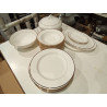 VAJILLA BONE CHINA BLANCA FILO DORADO