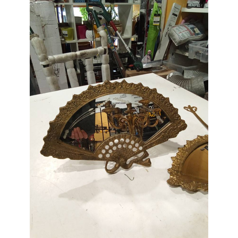 ESPEJO ABANICO BRONCE