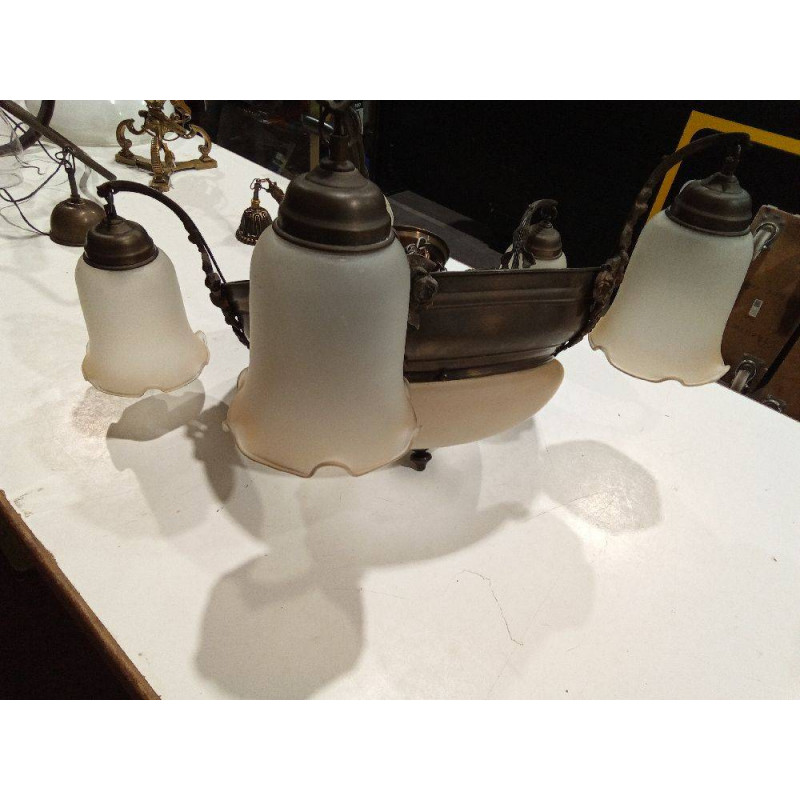 LÁMPARA TECHO 5 TULIPAS  Y CENTRAL