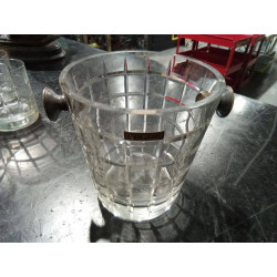 HIELERA CRISTAL TALLADO PLATA