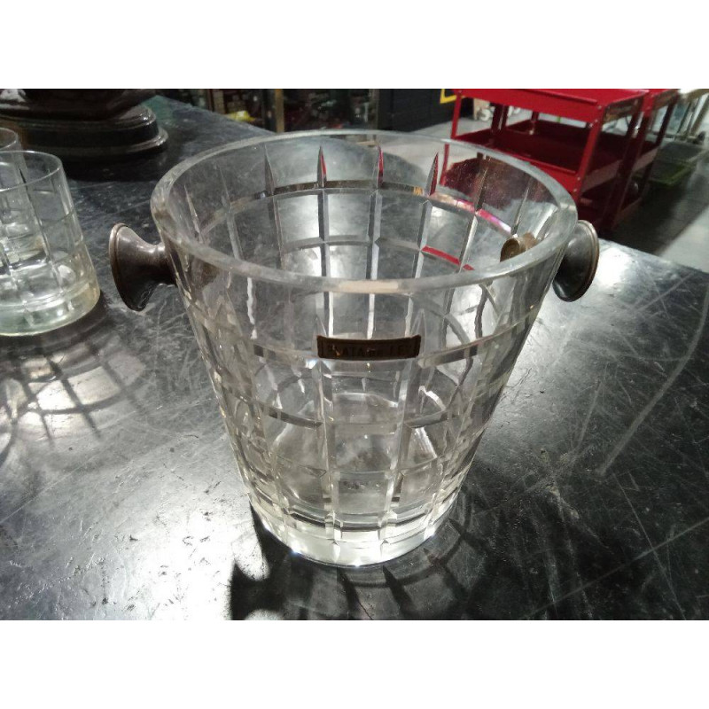 HIELERA CRISTAL TALLADO PLATA