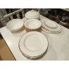 VAJILLA BONE CHINA BLANCA FILO DORADO