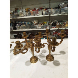 PAREJA CANDELABROS BRONCE