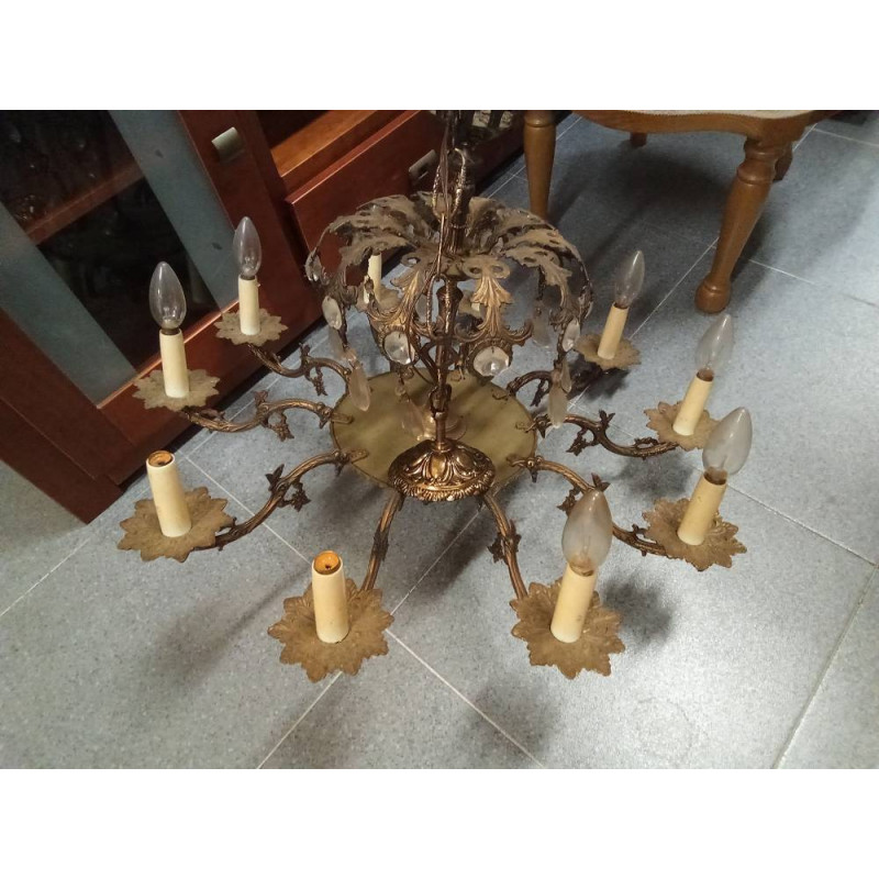 LÁMPARA BRONCE 10 BRAZOS