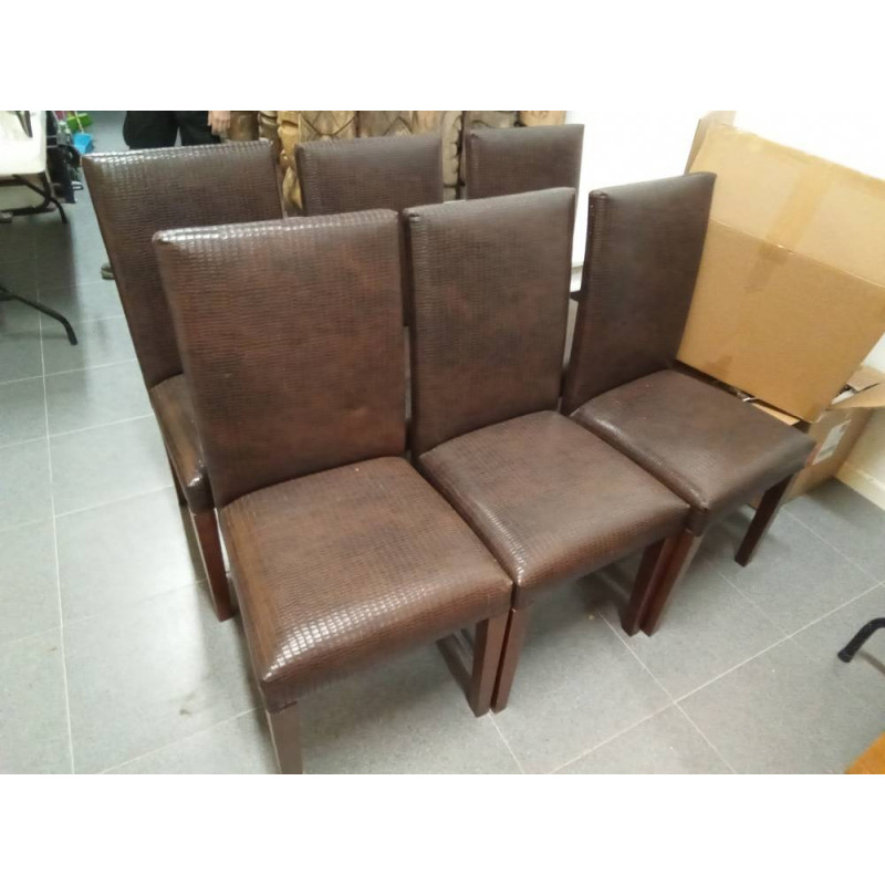 6 SILLAS POLIPIEL MARRÓN 