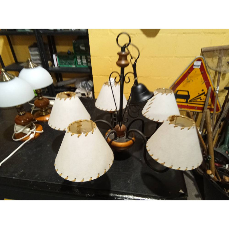 LAMPARA DE TECHO 5 TULIPAS 