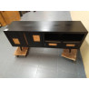 MUEBLE TV MANGO RATAN 145.5X40X60 NEGRO
