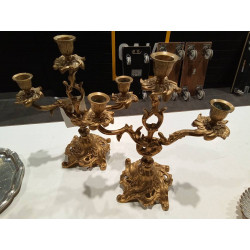 CANDELABROS DORADOS PAREJA