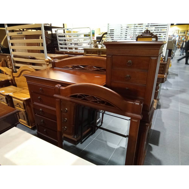 DORMITORIO CABECERO 150 COMODA CON ESPEJO Y 2 MESILLAS