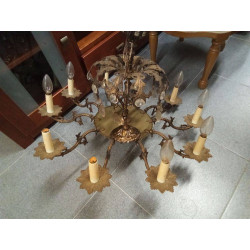 LÁMPARA BRONCE 10 BRAZOS