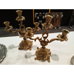 CANDELABROS DORADOS PAREJA