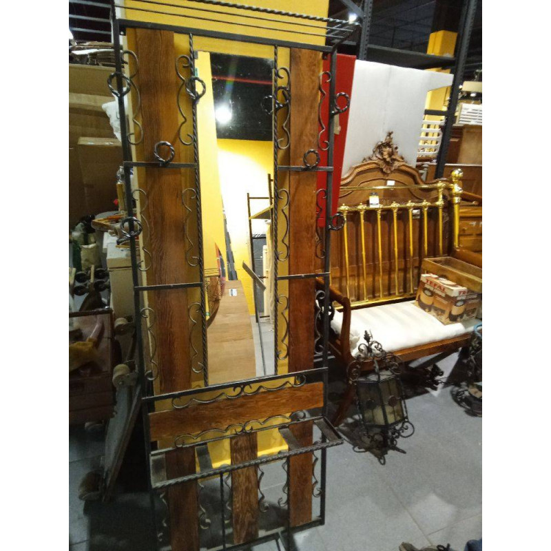 PERCHERO PARAGUERO RUSTICO MADERA FORJA