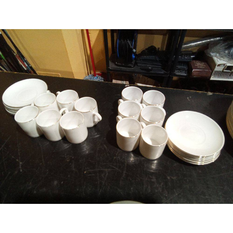 JUEGO CAFE FILO DORADO ZARA HOME 6 TAZAS Y 6 PLATOS